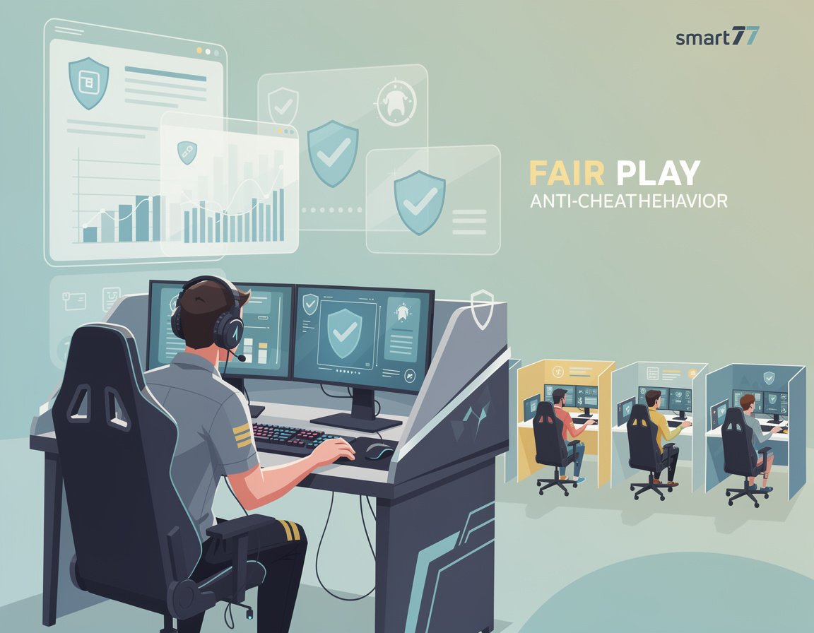 Ilustrasi panduan anti-cheat peserta saat match day untuk turnamen game online smart77